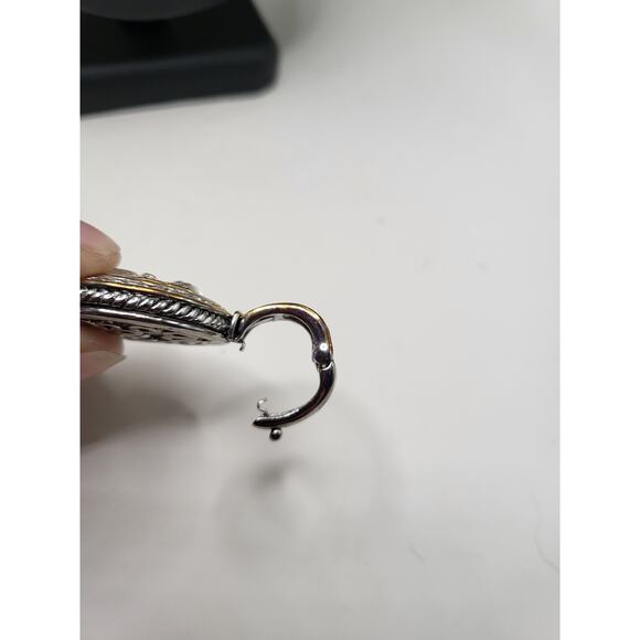 Vintage Two-Tone Pendant Necklace w/ Clear Stones & Adjustable Chain - Picture 11 of 11